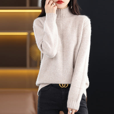 High Collar Loose Short Knitted Sweaters - My Store