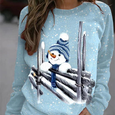 Long Sleeve Round Neck Christmas Style Sweaters Women's Clothing - My Store