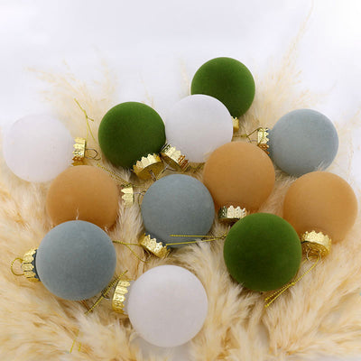 Flocking Christmas Ball Pet Plastic Christmas Decorations - My Store