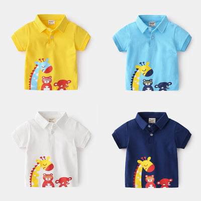 Unhooded Casual Cute Cartoon Animal Boy T Shirt - My Store