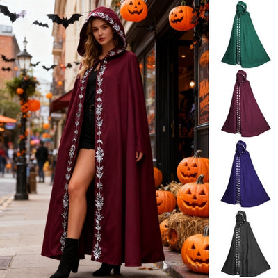 Hooded Cloak Medieval Renaissance 5 Color Printed Cloak Halloween Cosplay Costume New Fashion Festival Play Costume Halloween Costumes - My Store