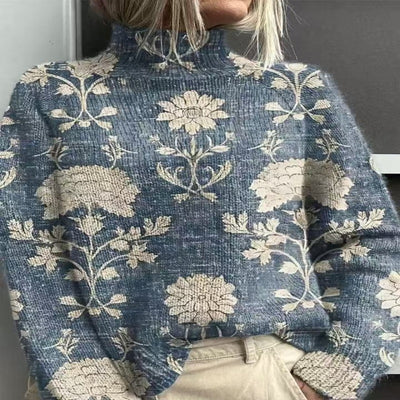 Women's Christmas Printed Turtleneck Sweater - My Store