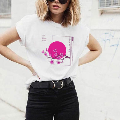 Men's And Women's Personality Plum Printing T-shirt - My Store