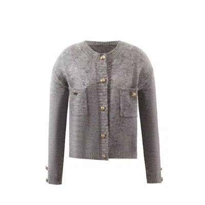 Women's American-style Gray Sweaters Cardigan - My Store