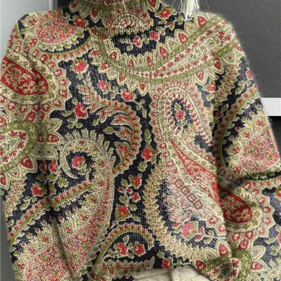 Women's Christmas Printed Turtleneck Sweater - My Store